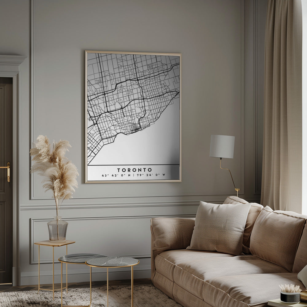 Black Maps 89 Canvas Print.