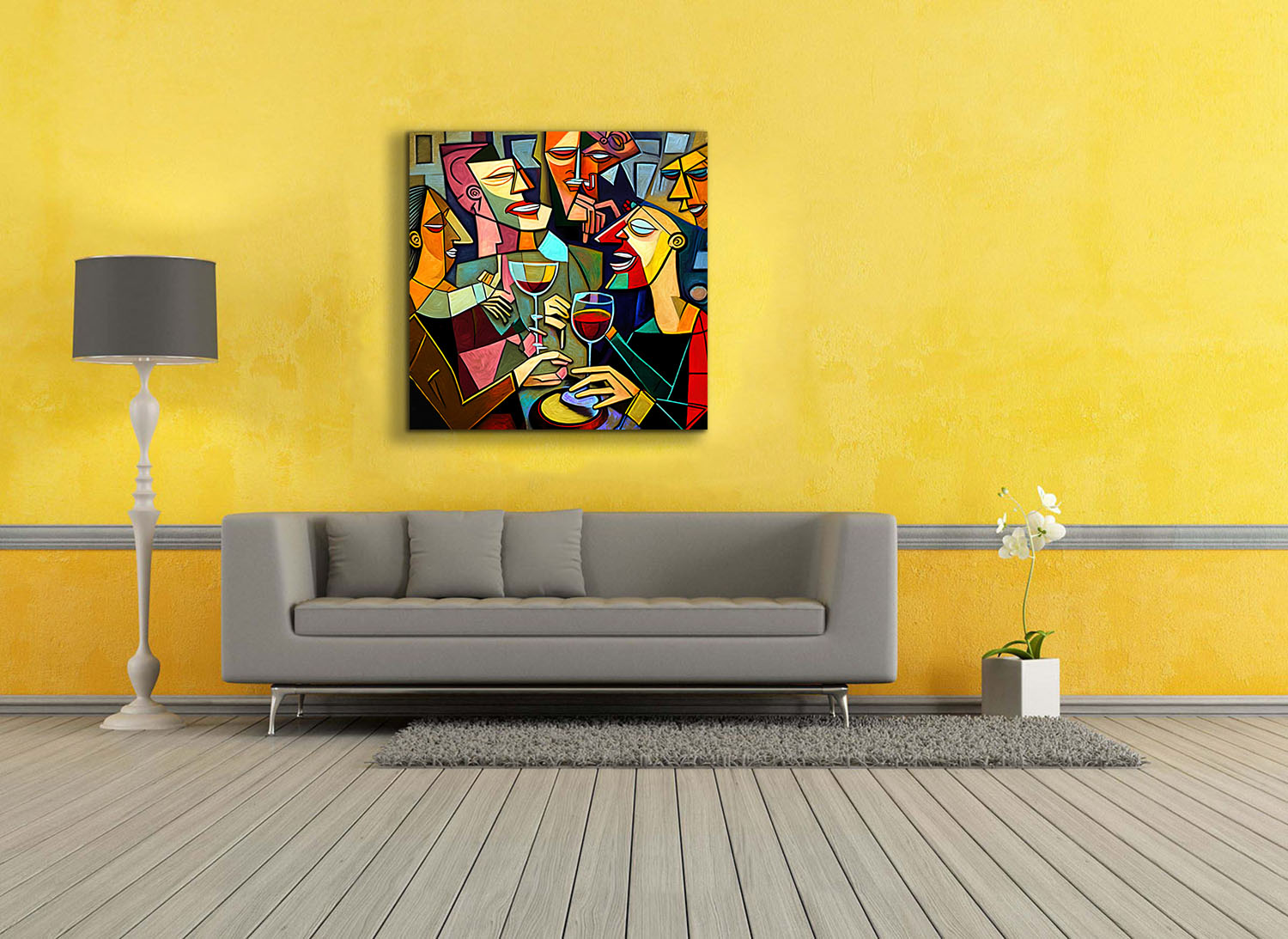 Canvas Wall Art-Picasso Drinking Group-Printed Artwork.