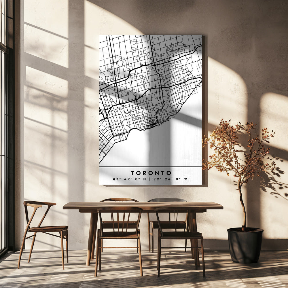 Black Maps 89 Canvas Print.